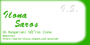 ilona saros business card